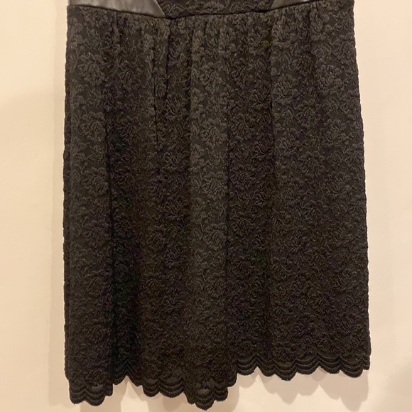 Vintage Betsey Johnson Faux Leather and Lace Sleeveless Black Punk Dress - Picture 3 of 8